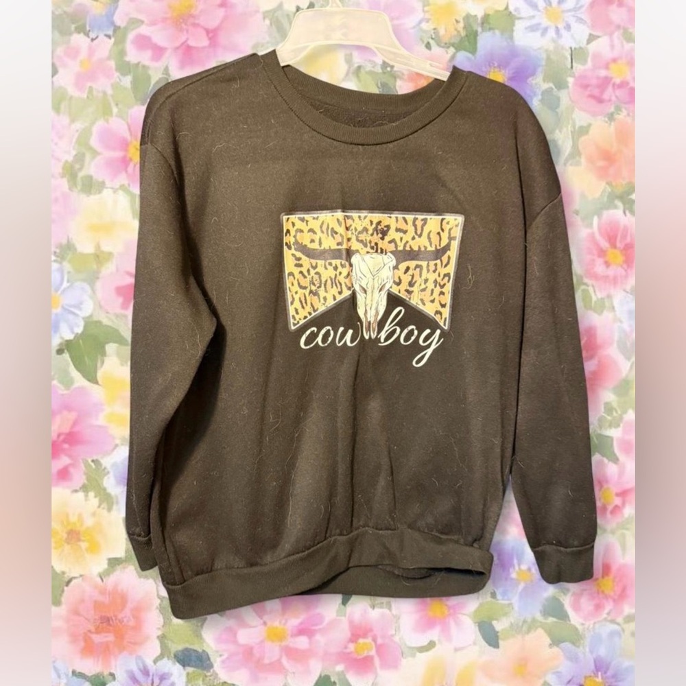 Brown Cowboy Graphic Sweatshirt